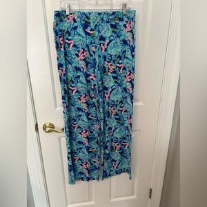 Lilly Pulitzer Blue and Pink Patterned palazzo pants